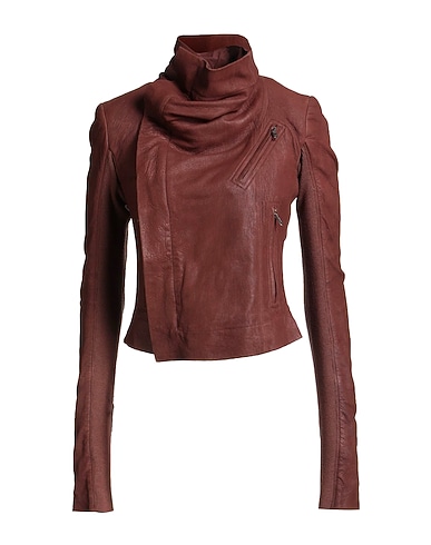 RICK OWENS Biker jacket Brown 100% Lambskin