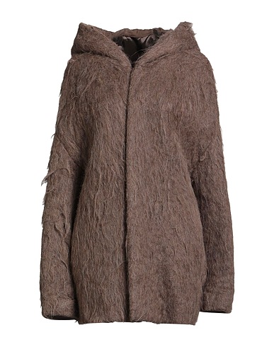 RICK OWENS Jacket Taupe 90% Alpaca wool, 10% Silk