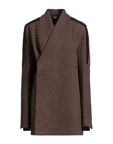 RICK OWENS Manteau long 100% Laine vierge, Corne de buffle