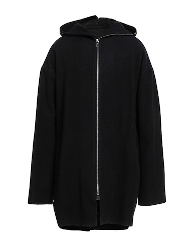 RICK OWENS Coat Black 100% Wool, Buffalo Horn