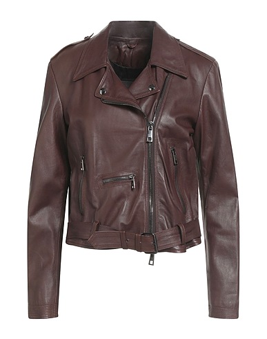 GIORGIO BRATO Biker jacket Chocolate brown 100% Leather