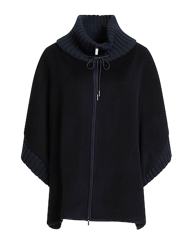 FABIANA FILIPPI Cape BLU NOTTE 100% Virgin Wool, Merino Wool, Silk, Cashmere