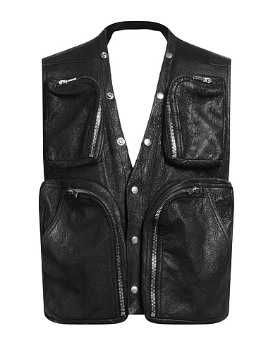 RICK OWENS Weste Schwarz 100% Lammleder