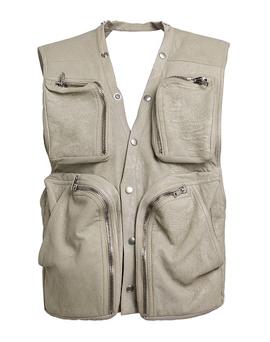 RICK OWENS Vest Light grey 100% Lambskin