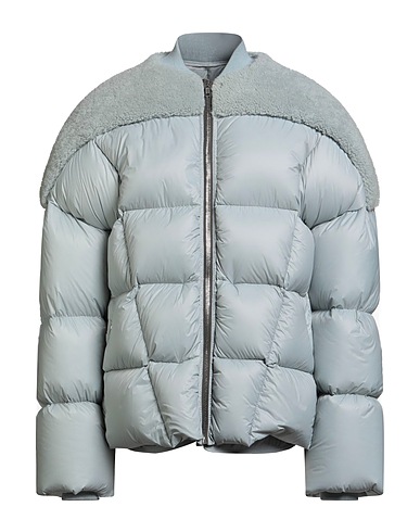 RICK OWENS Shell jacket Sky blue 100% Polyamide, Lamb Shearling, Virgin Wool