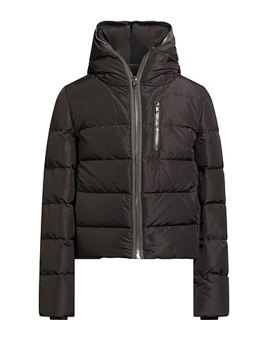 RICK OWENS Shell jacket Dark brown 100% Polyester, Virgin Wool