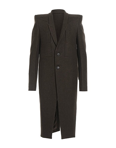 RICK OWENS Coat Khaki 100% Virgin Wool, Buffalo Horn