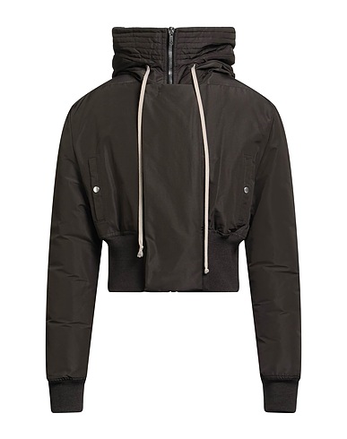 RICK OWENS Jacket Dark brown 100% Polyester, Virgin Wool