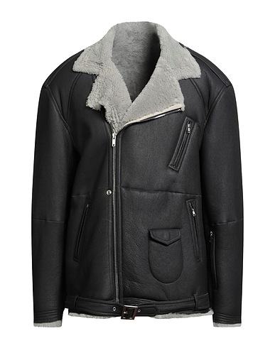 RICK OWENS Kunstpelz Schwarz 100% Lammleder