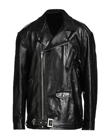 RICK OWENS Biker jacket Black 100% Calfskin