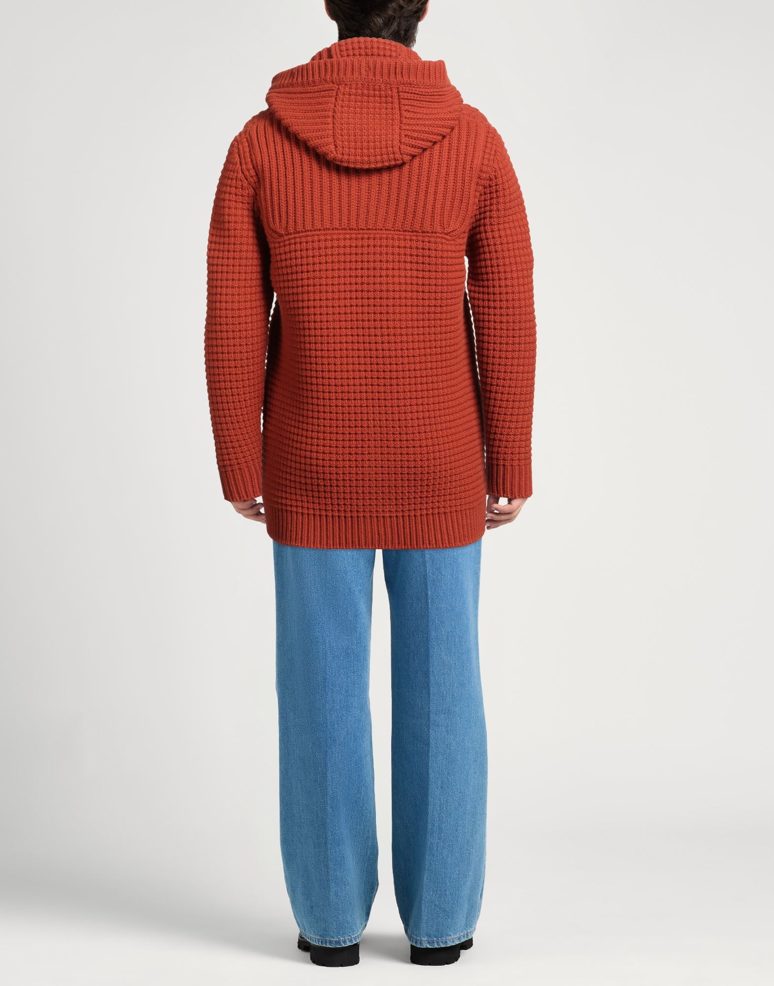 Bark ニットダッフルコート レッド BARK コート＆ブルゾン | ダッフルコート 赤茶色 メンズ | YOOX