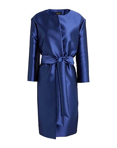 LUISA SPAGNOLI Full-length jacket Navy 85% Polyester, 15% Silk