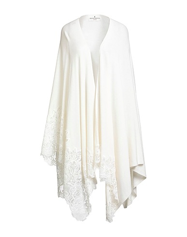 ERMANNO SCERVINO Cape CASHMERE Ivory 100% Cashmere, Polyester, Polyamide