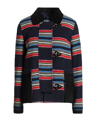 FAY Coat Midnight blue 68% Wool, 22% Polyamide, 5% Other Fibres, 5% Acrylic, Cotton