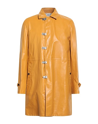 LANVIN Lange Jacke Senf 100% Lammleder