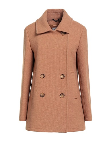 CINZIA ROCCA Coat Camel 100% Virgin Wool