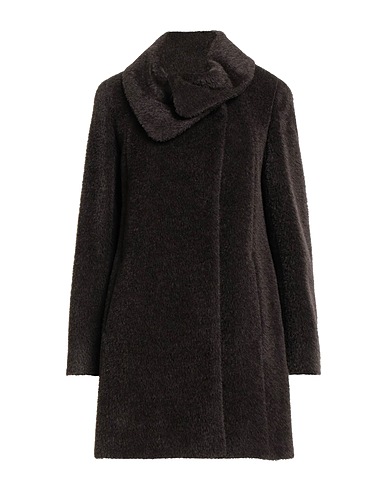 CINZIA ROCCA Coat ICONS Dark brown 52% Alpaca wool, 48% Virgin Wool