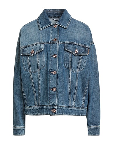 BRUNELLO CUCINELLI Denim jacket Blue 100% Cotton, Brass