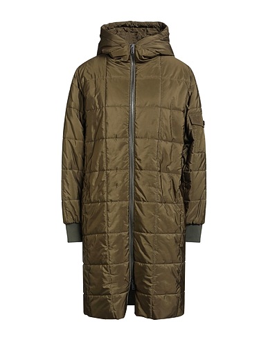 FABIANA FILIPPI Shell jacket Military green 100% Polyester, Polyamide, Elastane, Leather, Ecobrass