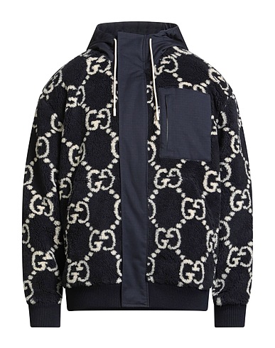 GUCCI Teddy Coat Navy blue 80% Wool, 20% Polyester