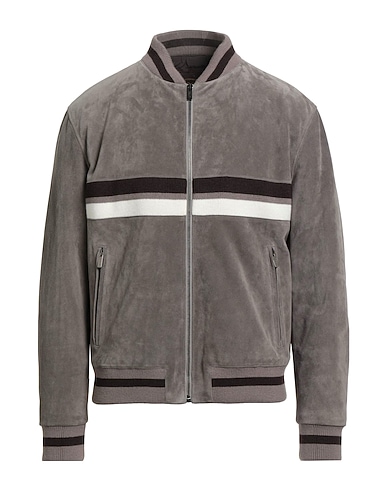TOD'S Bomber Grey Cow leather, Merino Wool, Acrylic