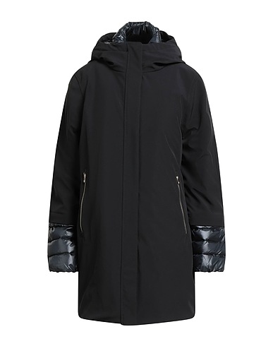CIESSE PIUMINI Coat Black 94% Polyester, 6% Elastane