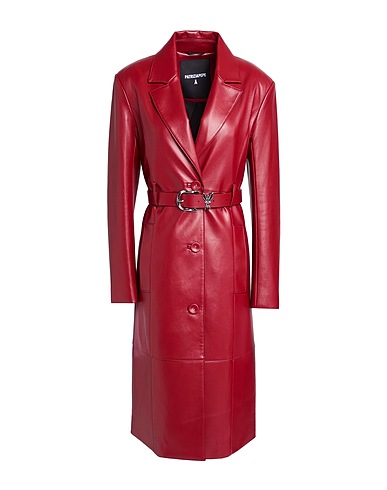PATRIZIA PEPE Coat Burgundy 100% Polyurethane, Polyester