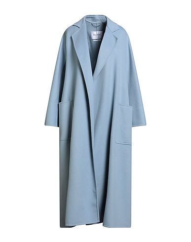 MAX MARA Manteau long Bleu ciel 90% Laine vierge, 10% Cachemire