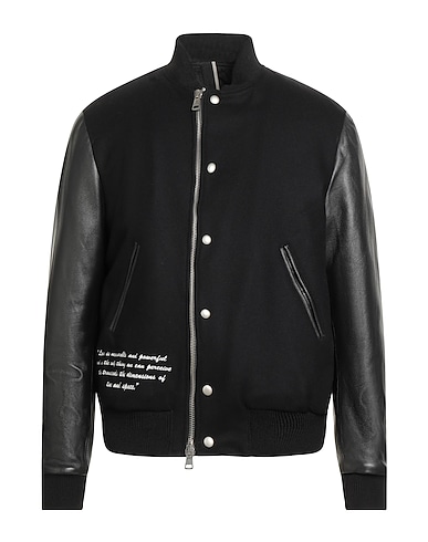 LOW BRAND Jacket Black 100% Leather, Virgin Wool, Polyamide, Cashmere