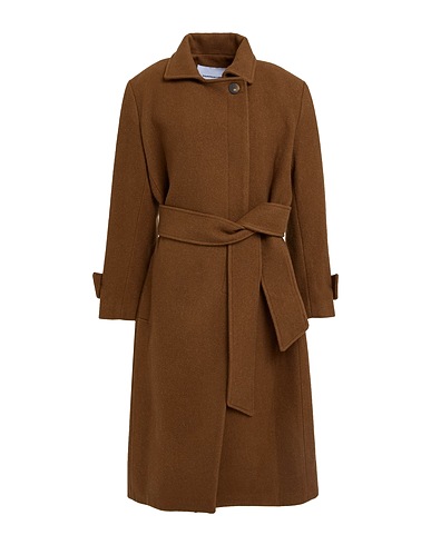 MARGAUX LONNBERG Coat MARRONE 80% Wool, 20% Polyamide