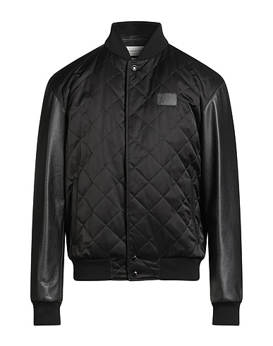 MCQUEEN Jacket Black 50% Cotton, 50% Viscose, Leather