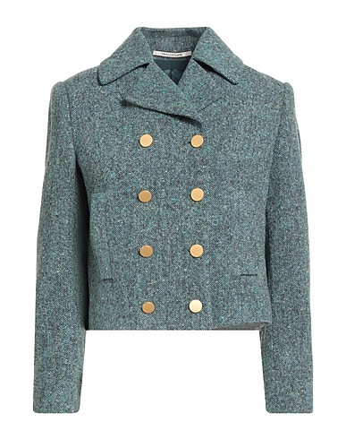 TAGLIATORE 02-05 Double breasted pea coat Turquoise 100% Virgin Wool