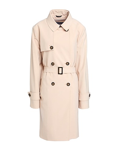 CINZIA ROCCA Full-length jacket ICONS Beige 90% Polyester, 10% Polyurethane