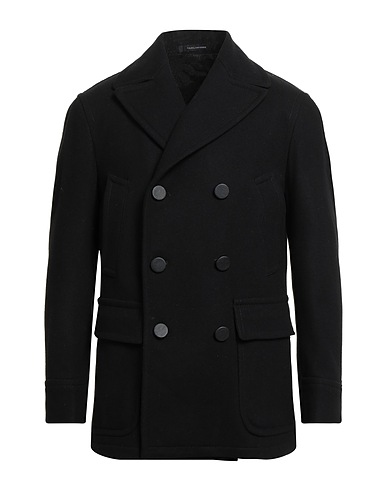 TAGLIATORE コート ブラック バージンウール 70% / ナイロン 20% / カシミヤ 10%