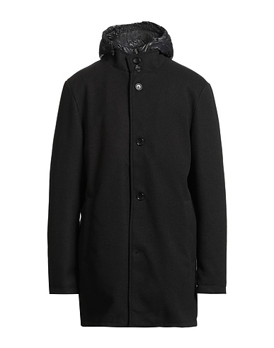 CAVALLI CLASS Coat Black 90% Polyester, 10% Viscose