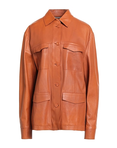 ALBERTA FERRETTI Solid colour shirts & blouses Tan Lambskin