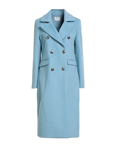 GAUDÌ Coat Light blue 92% Polyester, 8% Viscose
