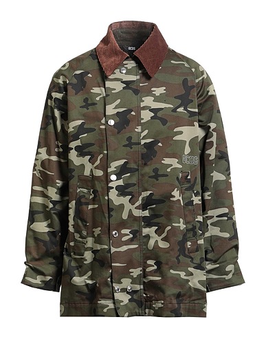 GCDS Jacket Military green 98% Cotton, 2% Polyurethane