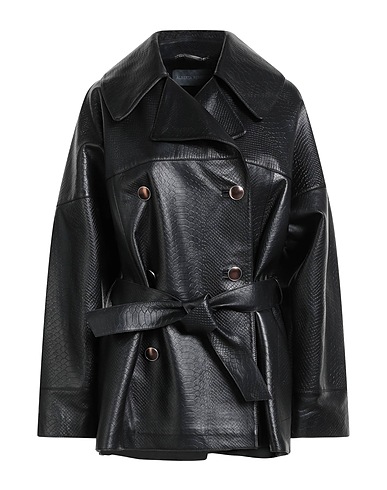 ALBERTA FERRETTI Double breasted pea coat Black 100% Leather
