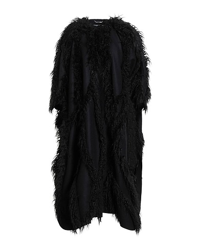 ALBERTA FERRETTI Cape Black 70% Wool, 30% Polyamide, Modacrylic, Polyester