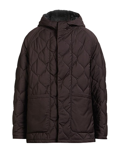 HEVÒ Shell  jacket Dark brown 100% Virgin Wool