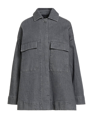 HEVÒ Denim jacket Grey 98% Cotton, 2% Elastane