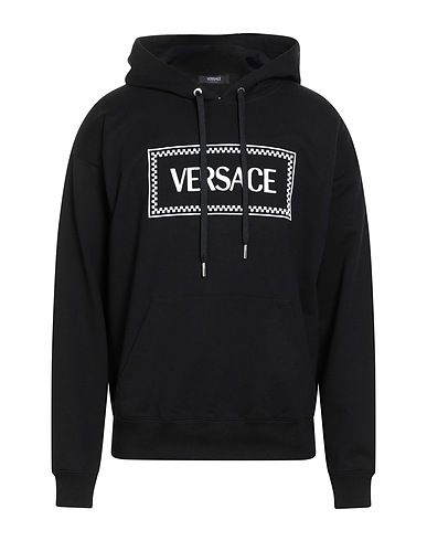 VERSACE Hooded track jacket  Black 100% Cotton