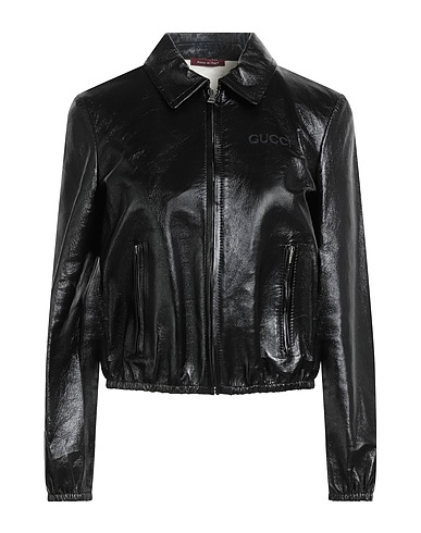 GUCCI Jacket Black 100% Lambskin, Polyester