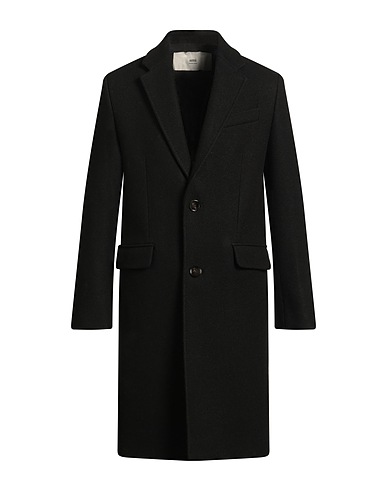 AMI ALEXANDRE MATTIUSSI Cappotto Nero 100% Lana Vergine