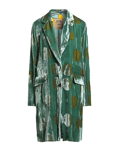 UMA WANG Full-length jacket Green 82% Viscose, 18% Silk