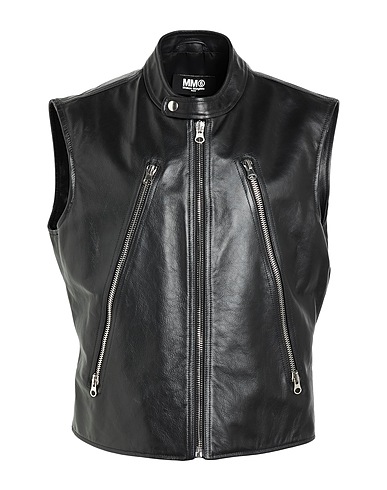 MM6 MAISON MARGIELA Gilet Black 100% Calfskin