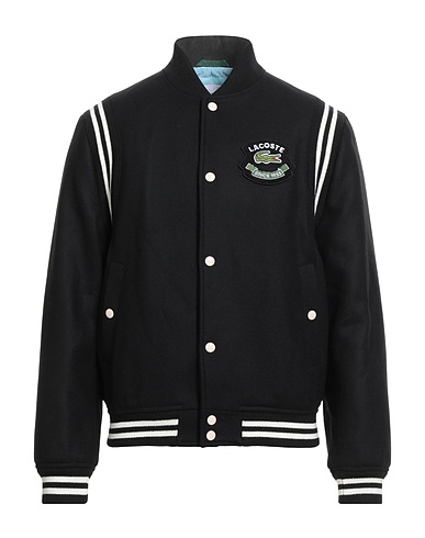 LACOSTE Jacket Black 75% Wool, 25% Polyamide, Acrylic, Elastane