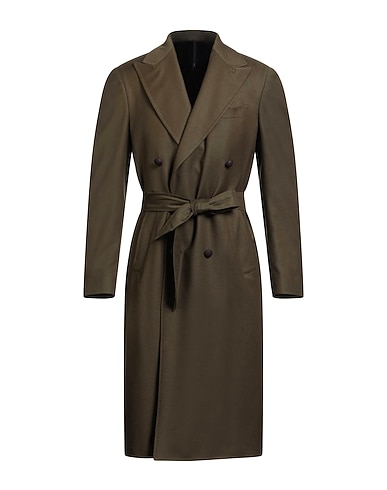 ENTRE AMIS Coat Military green 99% Virgin Wool, 1% Elastane