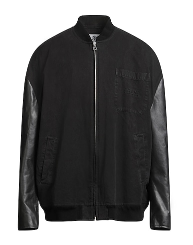 MM6 MAISON MARGIELA Bomber Black 100% Cotton, Calfskin